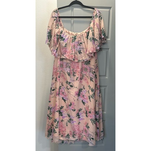 ASOS DESIGN Maternity pleated bandeau midi dress with double layer - Picture 5 of 6